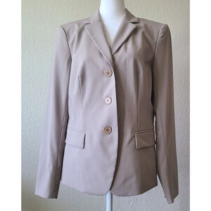 Lafayette 148 Wool Women's Blazer Jacket 6 Beige Lined Business Neutral Luxury‎